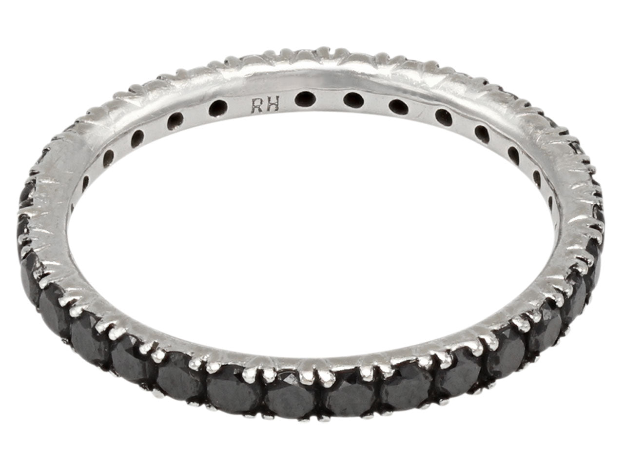 Black Diamond Eternity Ring in 18K White Gold