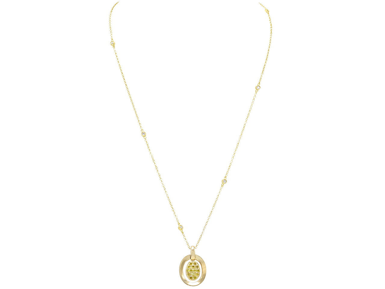 Alan Friedman Yellow Diamond Pendant Necklace in 18K Gold