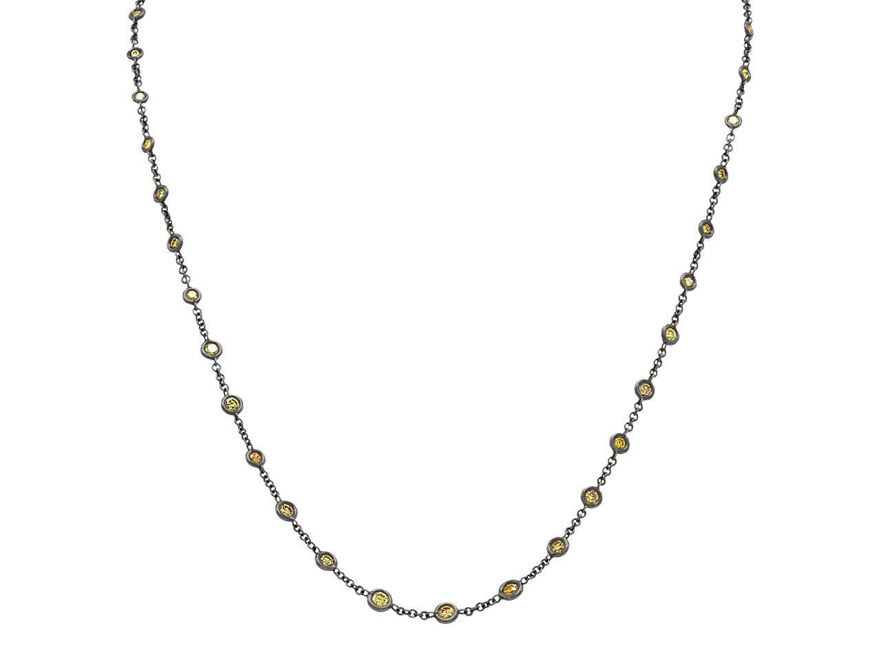 Alan Friedman Yellow Diamond and Blackened 18K Gold Necklace