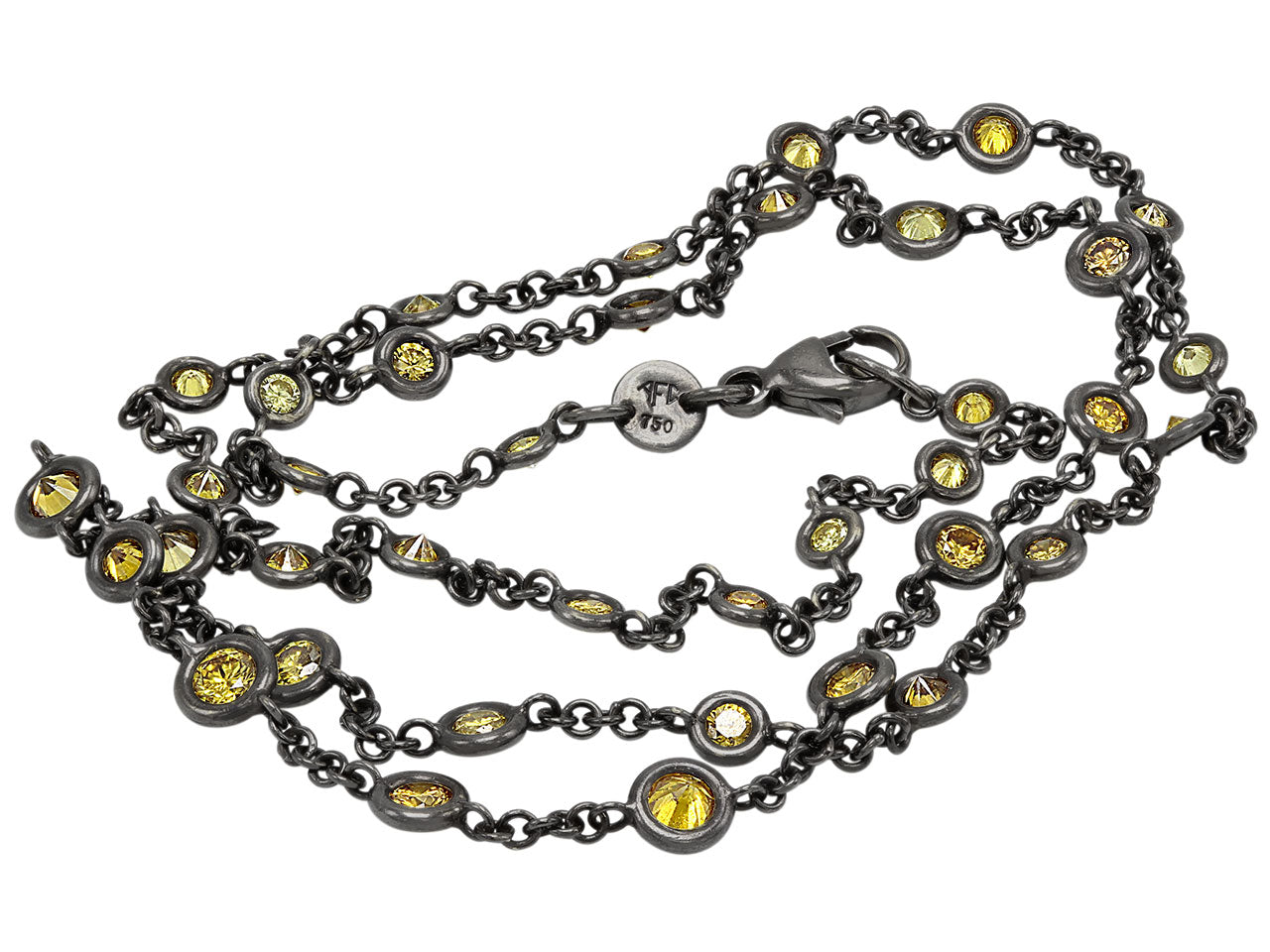 Alan Friedman Yellow Diamond and Blackened 18K Gold Necklace