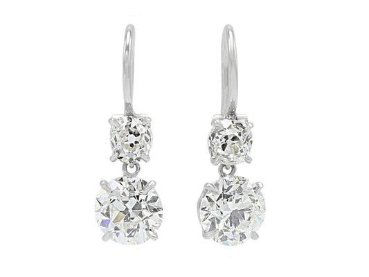 Beladora 'Bespoke' Old-cut Diamond Earrings in Platinum