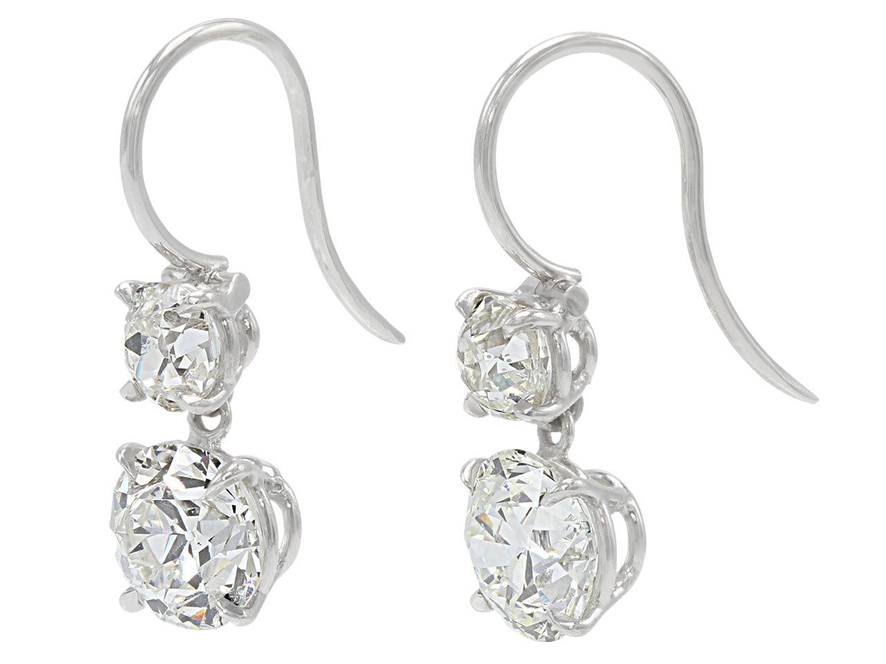 Beladora 'Bespoke' Old-cut Diamond Earrings in Platinum