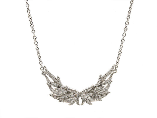 Henri J. Sillam Diamond Wings Necklace in 18K White Gold