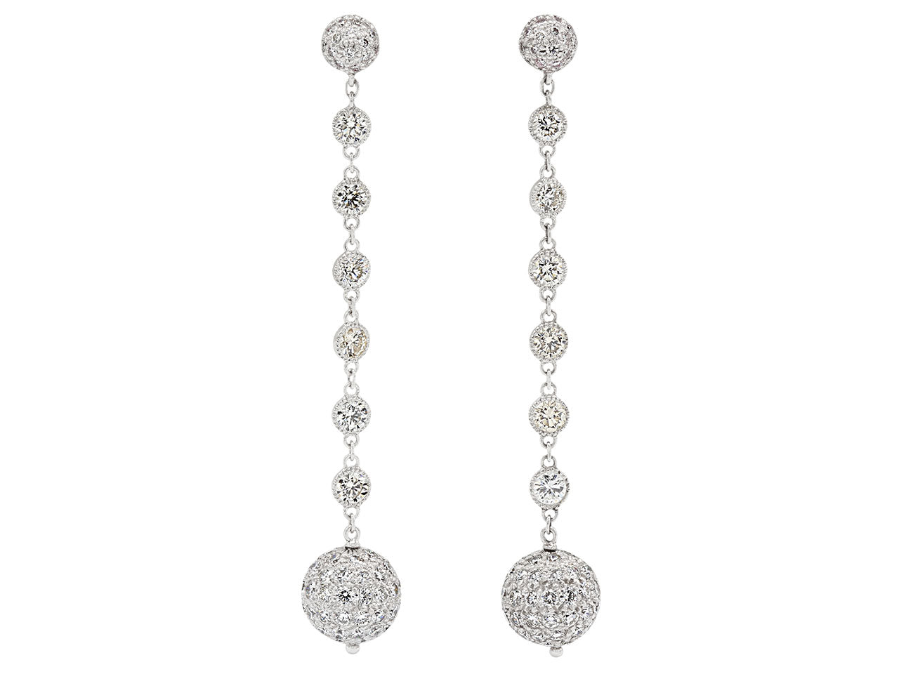 Diamond Dangle Earrings in 18K White Gold