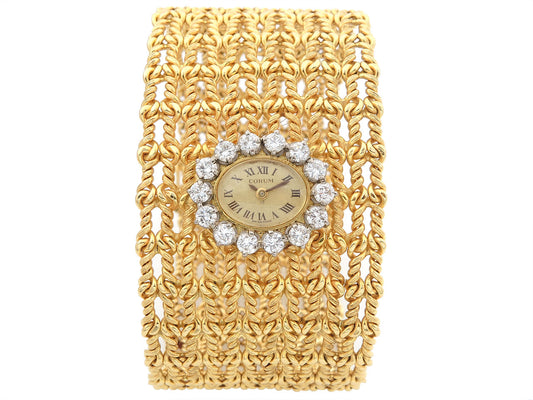 Vintage Corum Ladies Diamonds Watch in 18K Gold