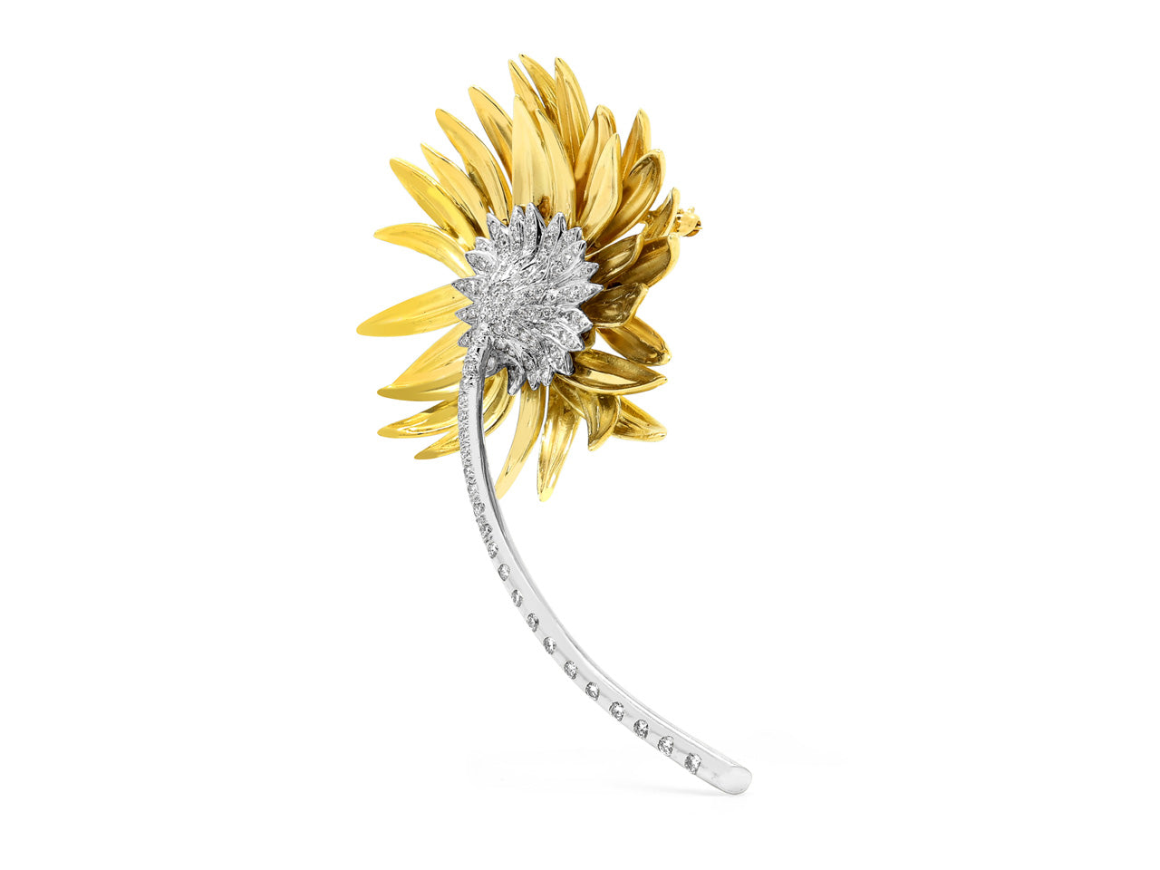 Marlene Stowe Diamond Flower Brooch in 18K Gold