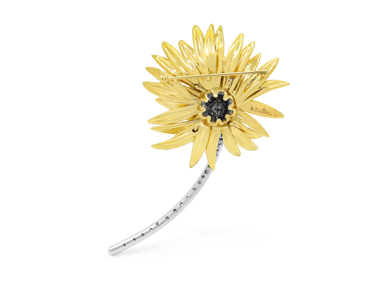 Marlene Stowe Diamond Flower Brooch in 18K Gold