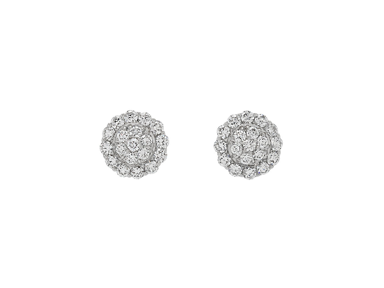 Rhonda Faber Green Diamond Studs in 18K White Gold