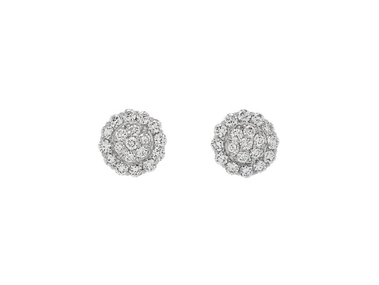 Rhonda Faber Green Diamond Studs in 18K White Gold