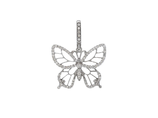 Rhonda Faber Green 'Lacy Butterfly' Pendant in 18K White Gold