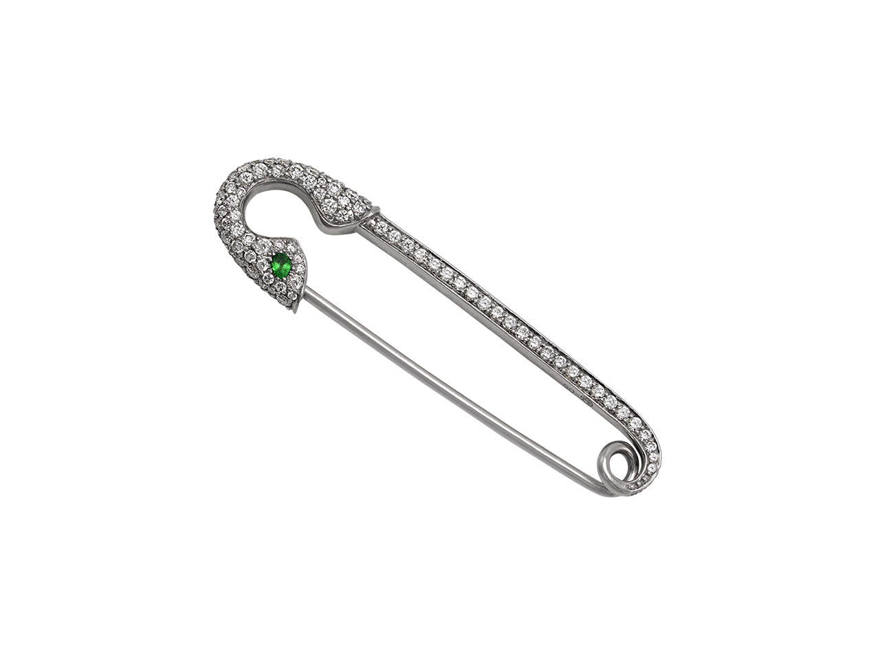 Crow's Nest 'Safety First' Brooch in 18K White Gold