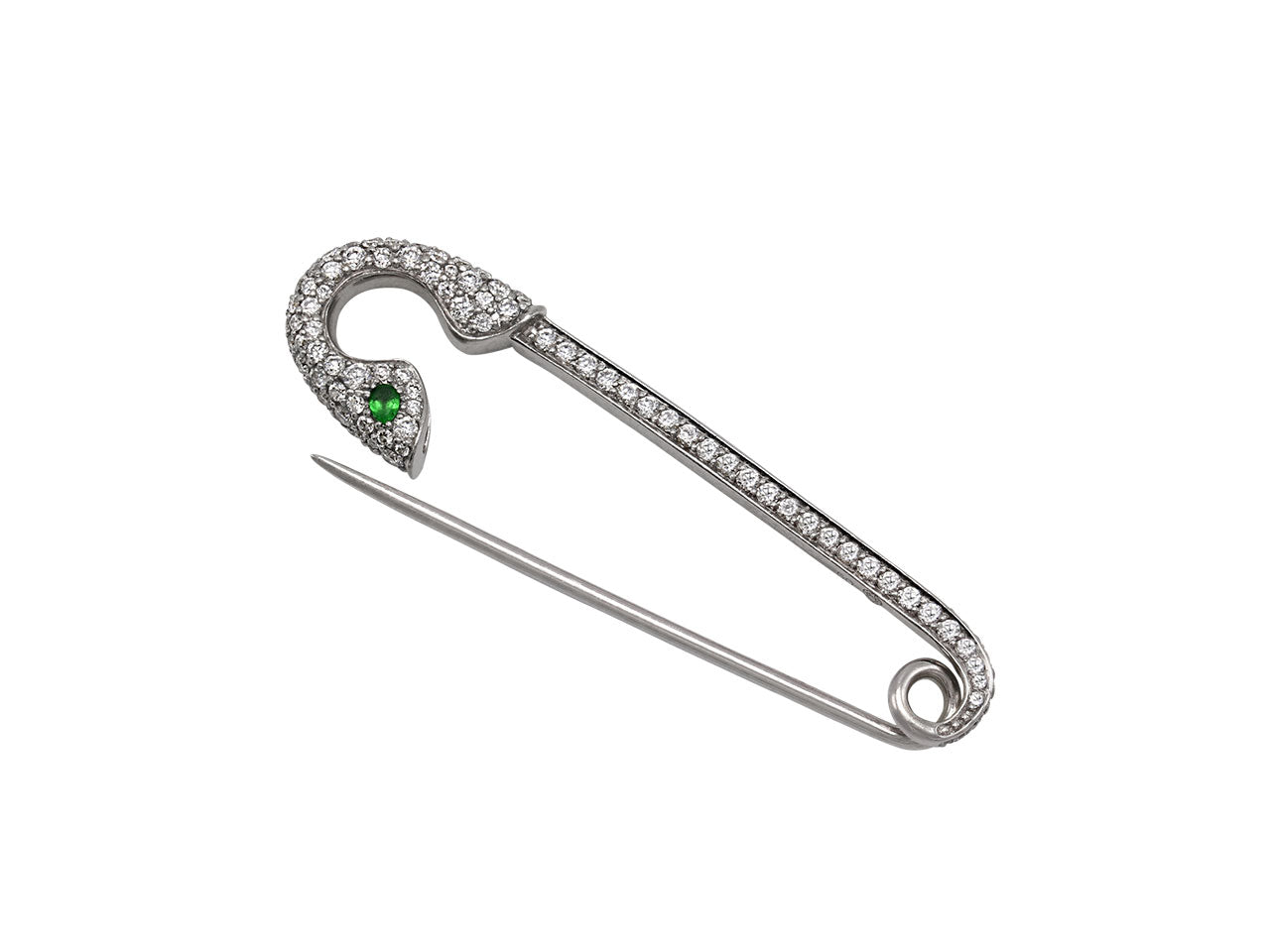 Crow's Nest 'Safety First' Brooch in 18K White Gold