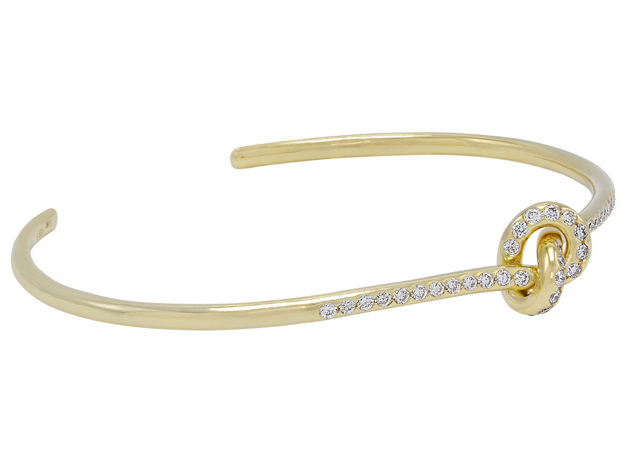 Diamond Knot Bangle Bracelet in 18K Gold, by Beladora