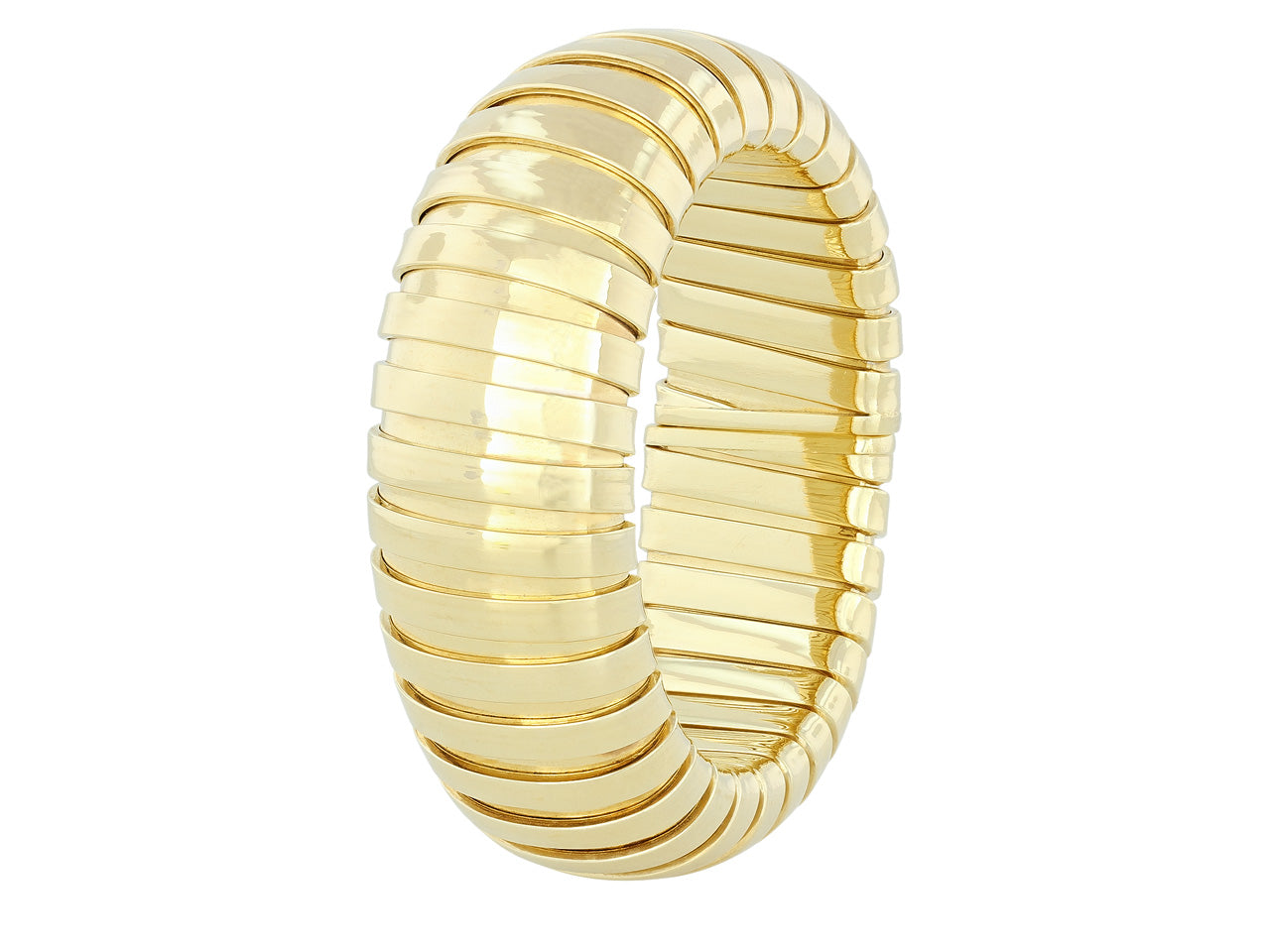 Wide Domed Cuff Bracelet in 18K Gold, by Beladora