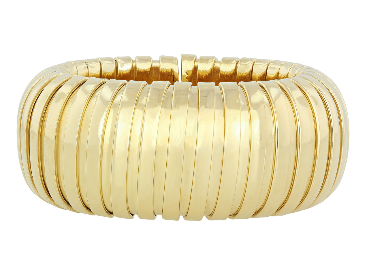 Large Wide Domed Cuff Bracelet in 18K Gold, by Beladora