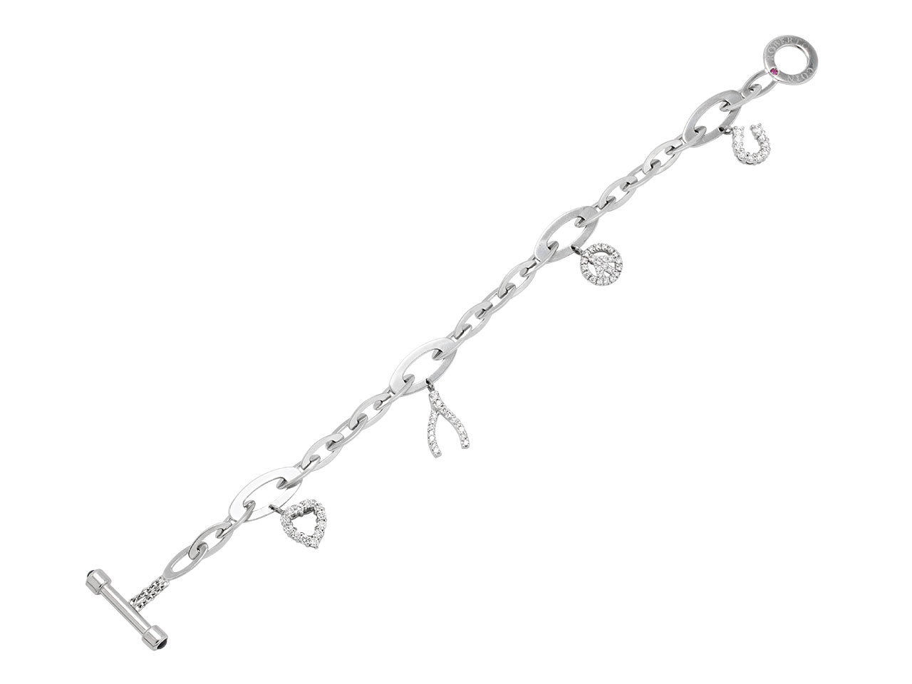 Roberto Coin 'Tiny Treasure' Diamond Charm Bracelet in 18K White Gold