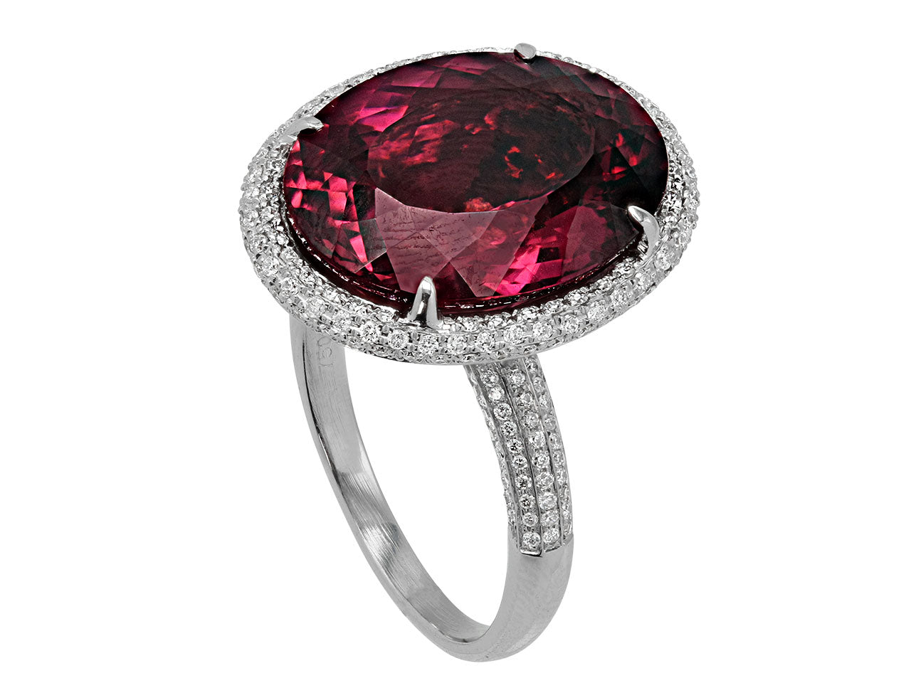 Tourmaline, 13.43 ct, and Diamond Cocktail Ring in 18K White Gold