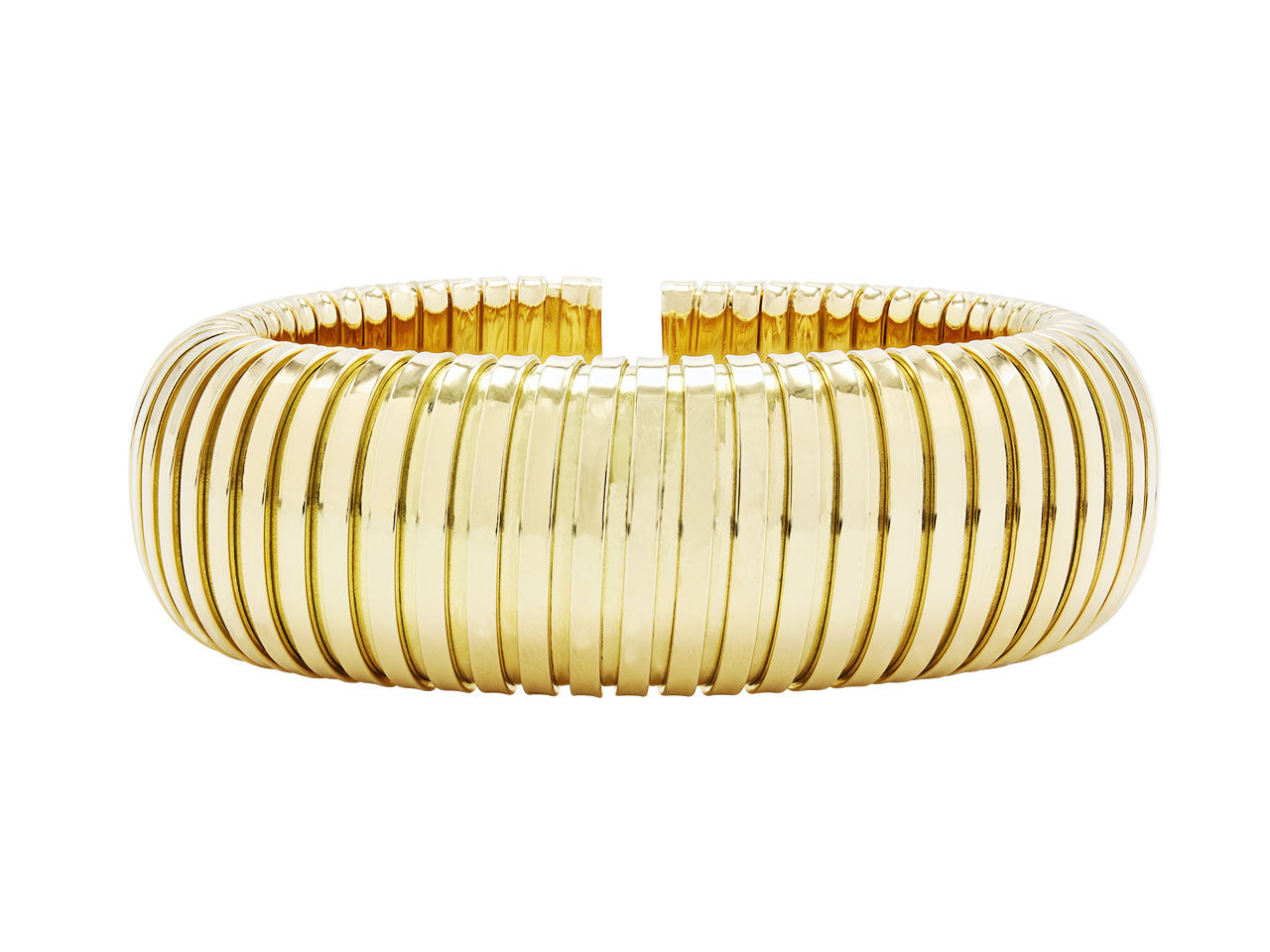 Domed Cuff Bracelet in 18K Gold, by Beladora