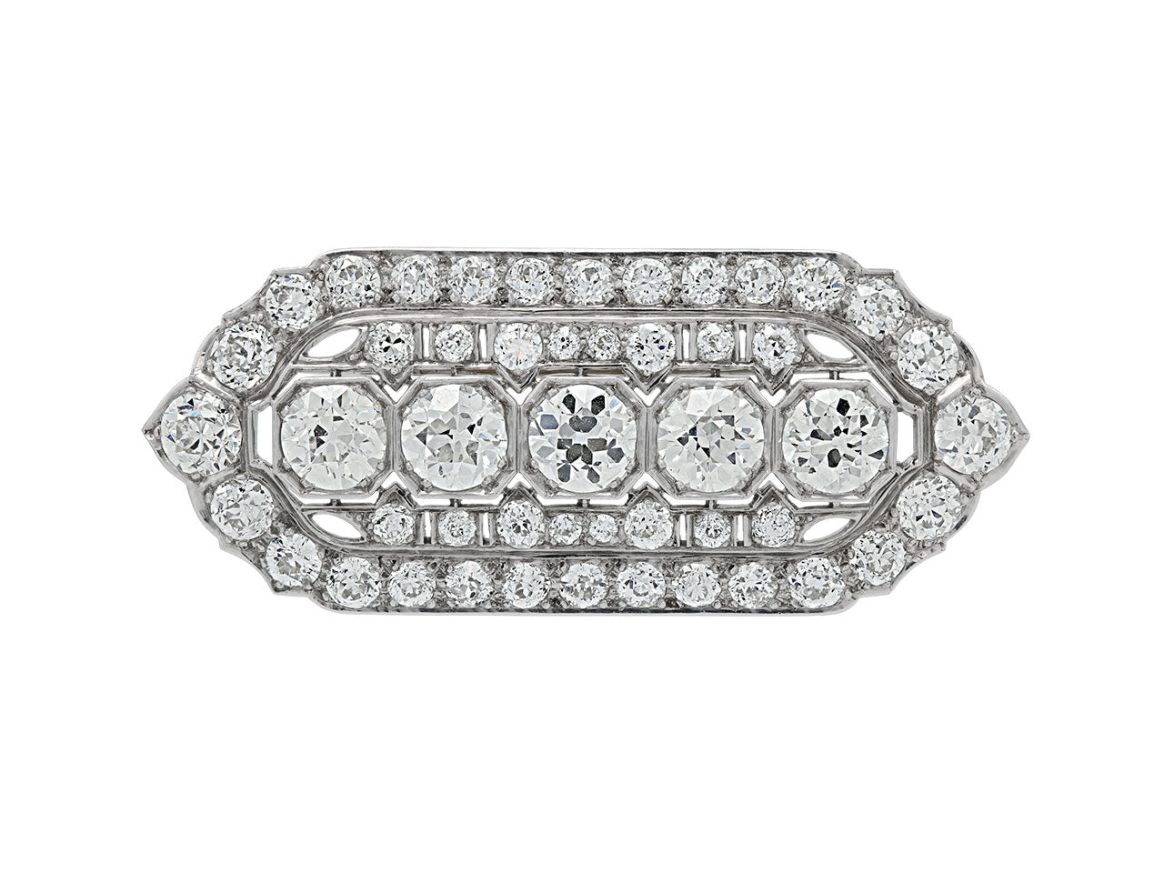 Art Deco Diamond Brooch/Pendant in Platinum