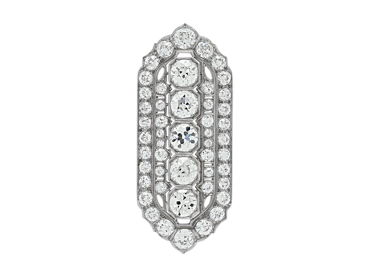 Art Deco Diamond Brooch/Pendant in Platinum