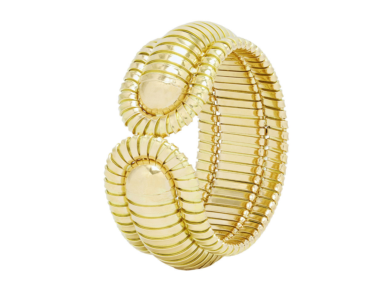 Bordered Domed Cuff Bracelet in 18K Gold, by Beladora