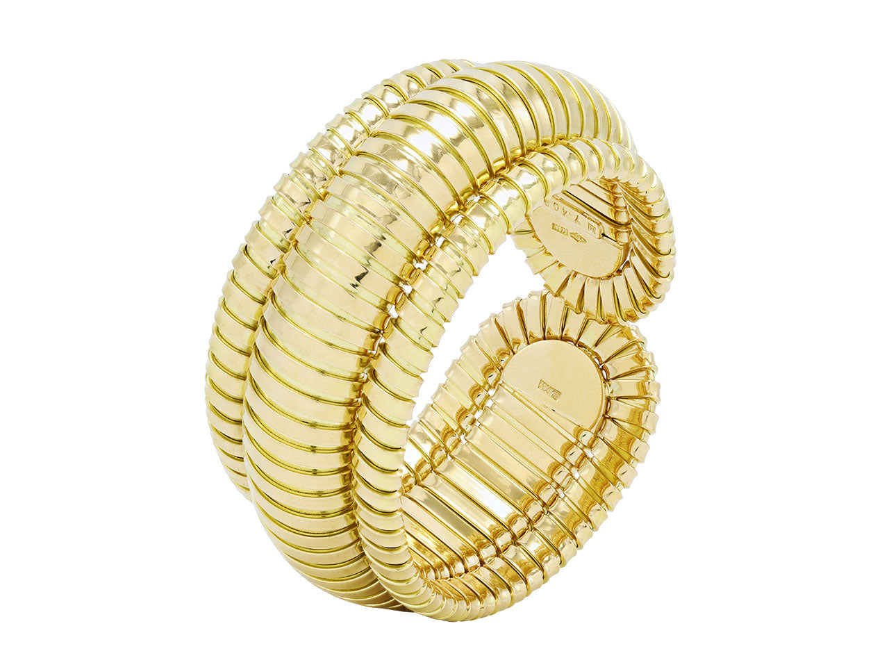 Bordered Domed Cuff Bracelet in 18K Gold, by Beladora