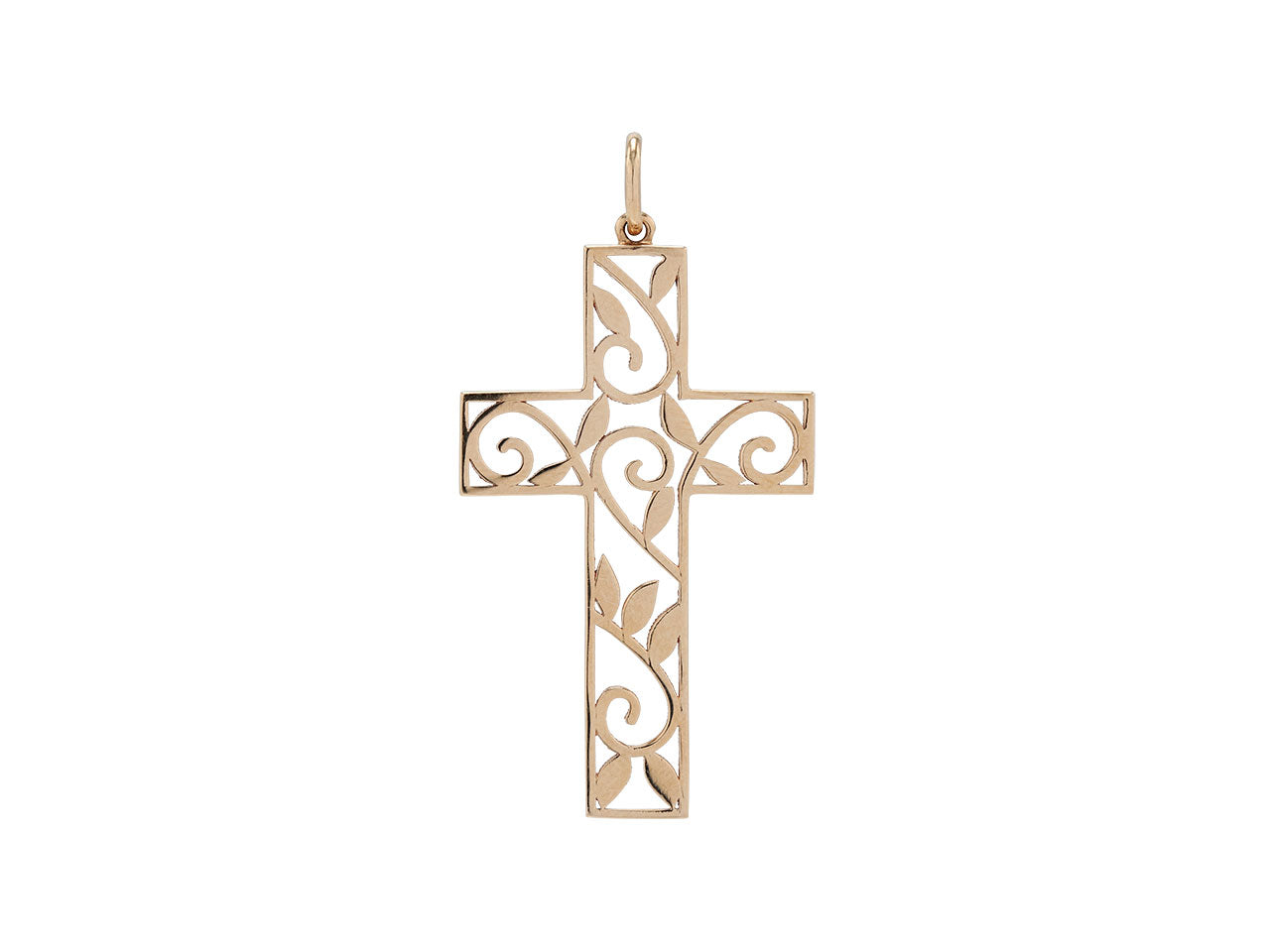 Rhonda Faber Green Diamond Cross Pendant in 18K Rose Gold