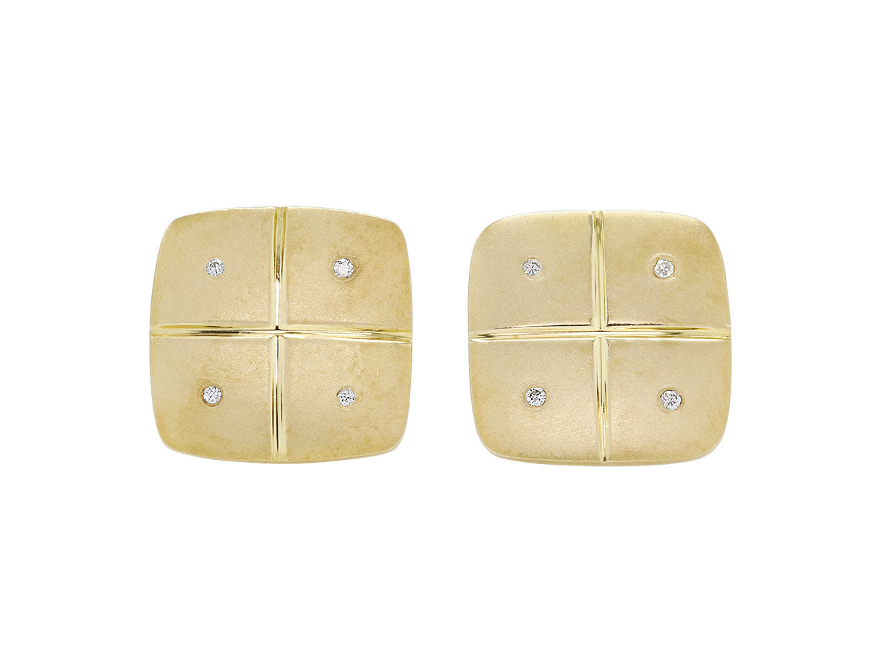 Diamond Cufflinks in 14K Gold