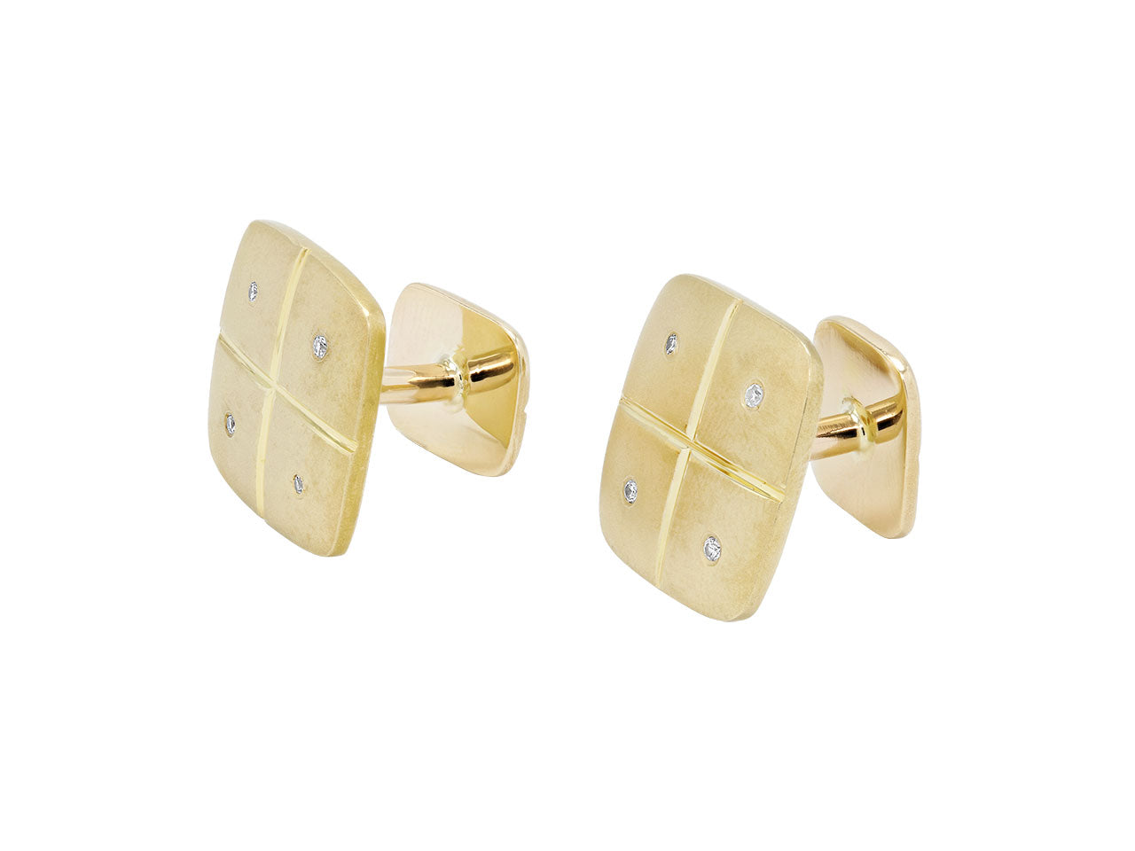 Diamond Cufflinks in 14K Gold