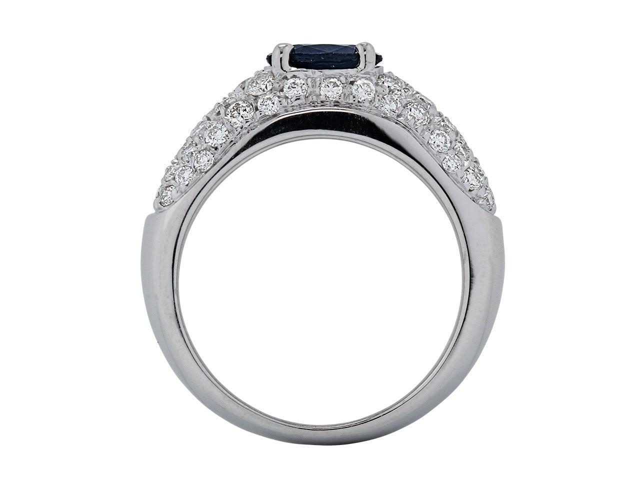 Giovane Sapphire and Diamond Ring in 18K White Gold