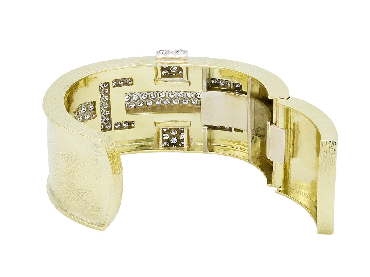 Hammerman Brothers Diamond Cuff Bracelet in 14K Gold and Platinum