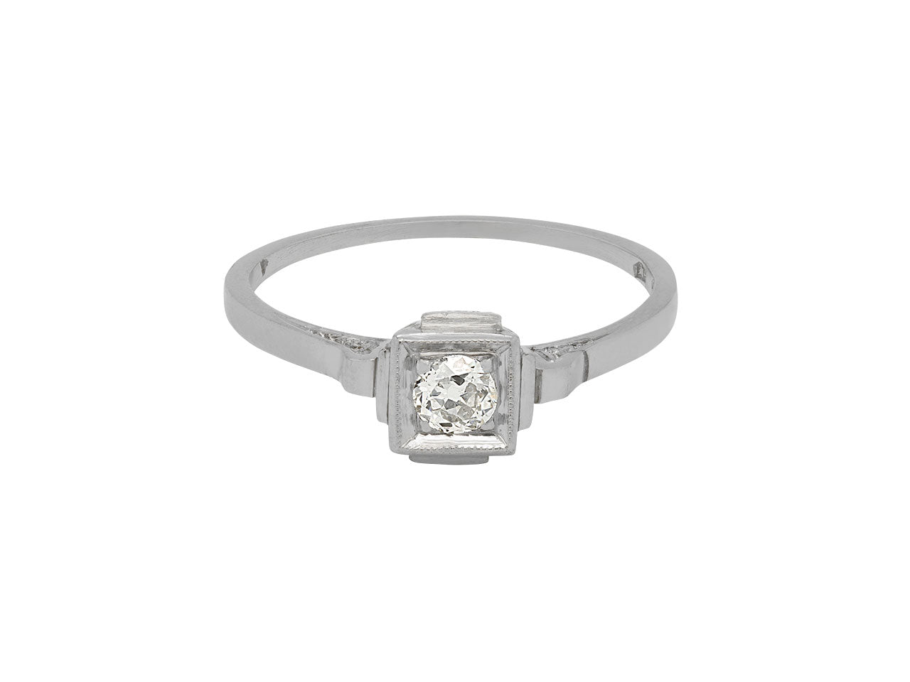 Art Deco Diamond Ring in 14K White Gold