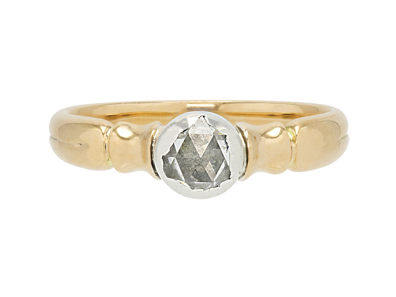 Antique Diamond Ring in 14K Gold and Silver