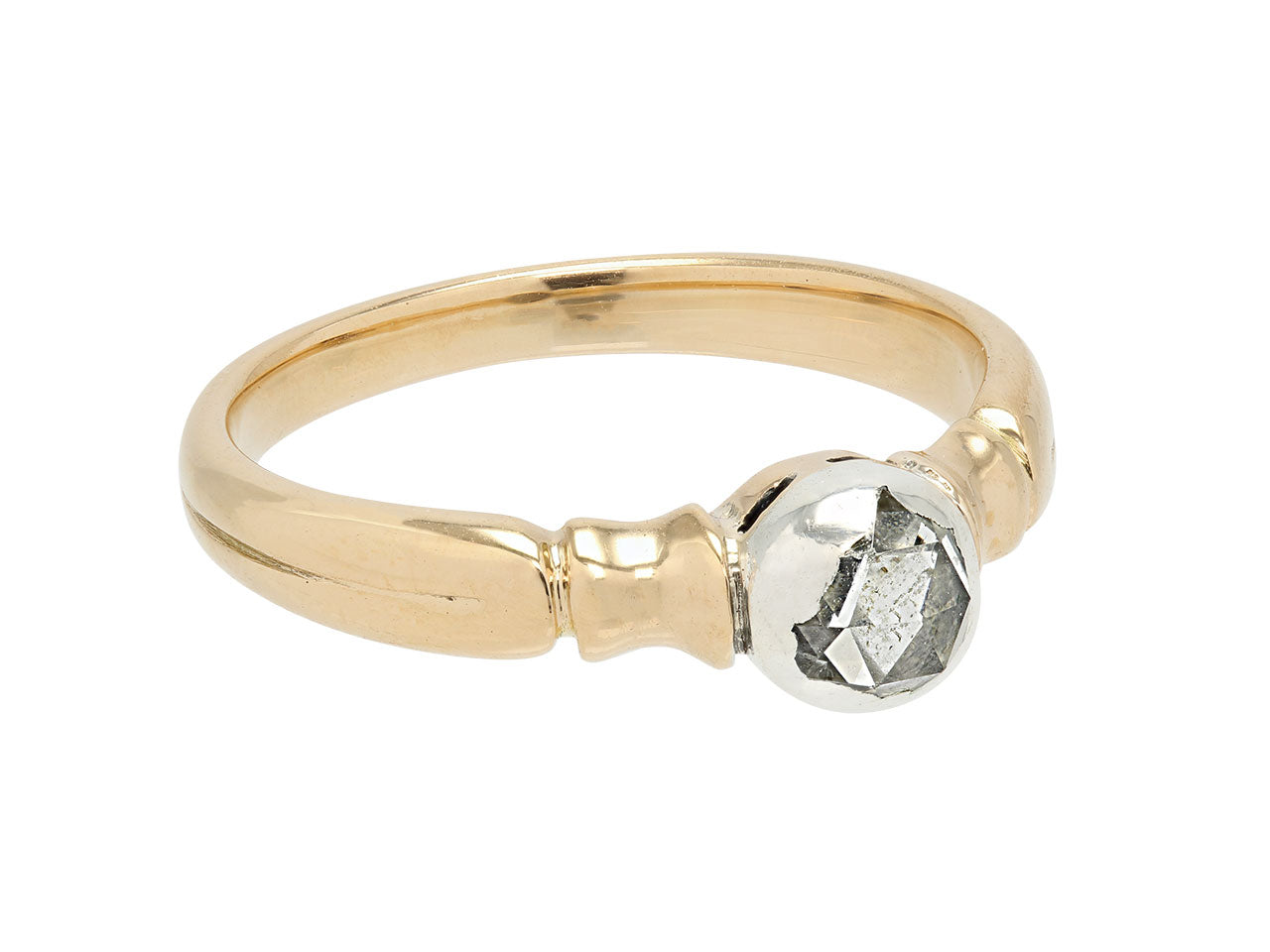 Antique Diamond Ring in 14K Gold and Silver