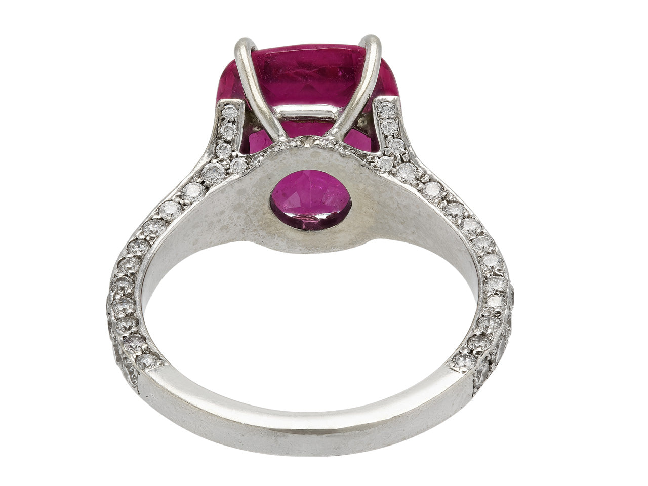 Pink Tourmaline and Diamond Ring in 14K White Gold