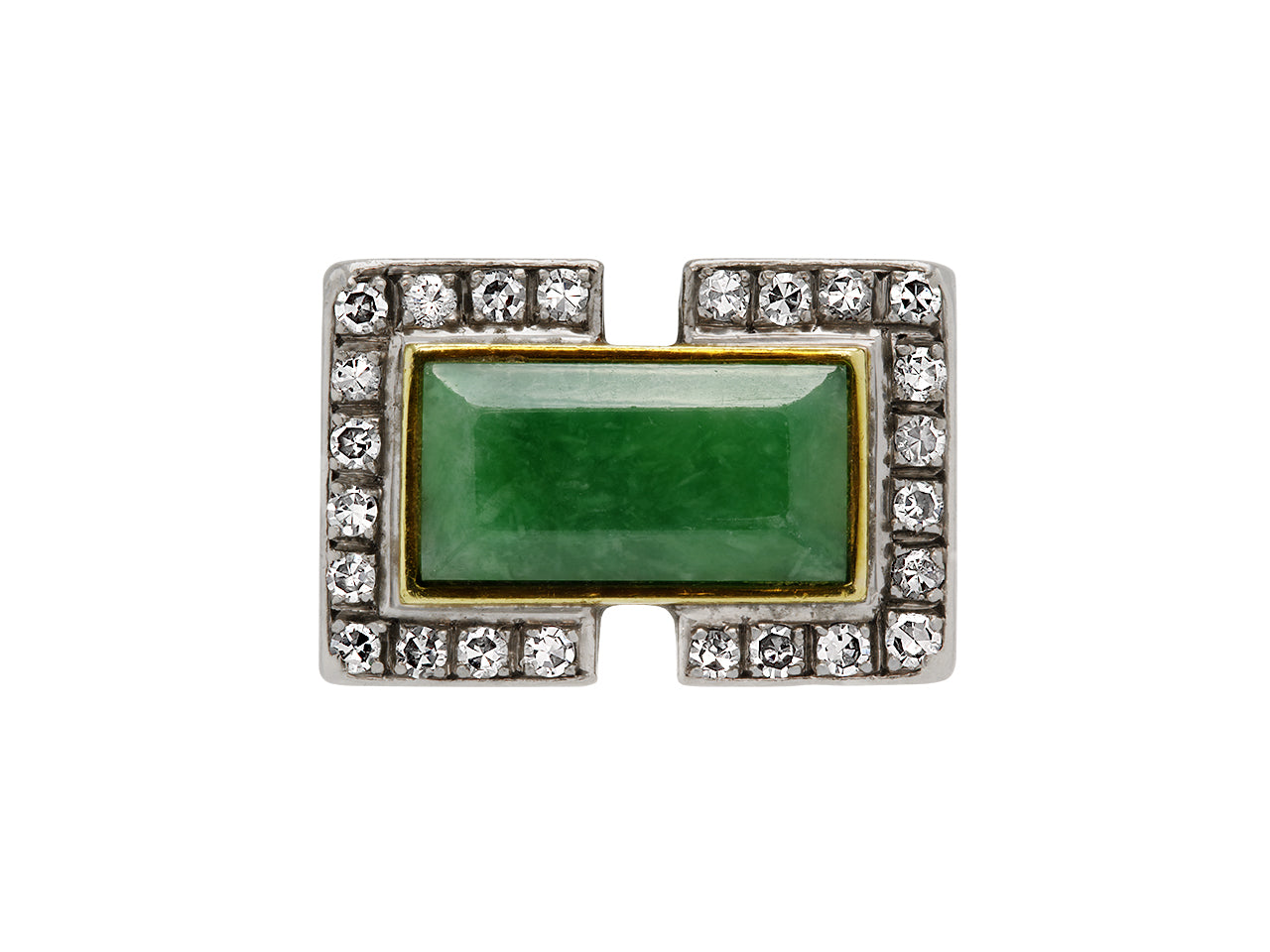 Jade and Diamond Ring in 18K