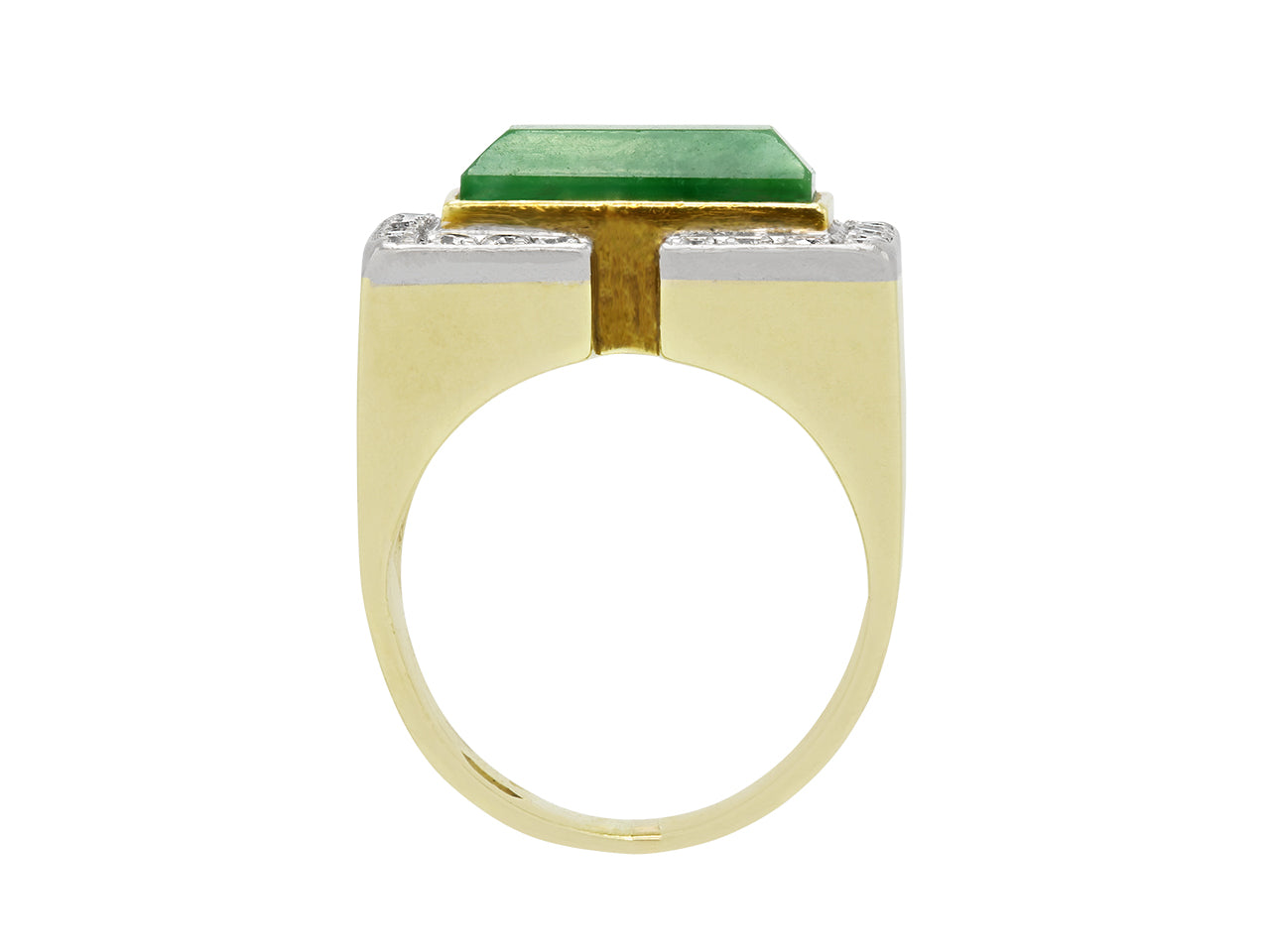 Jade and Diamond Ring in 18K