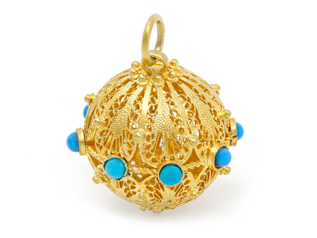 Spherical Pendant/Charm in 18K Gold