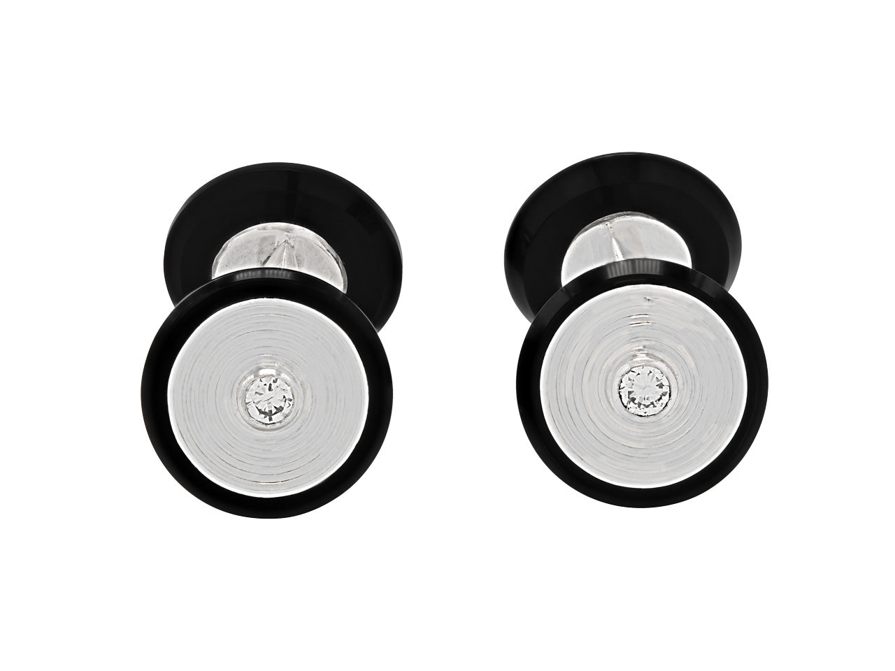 Van Cleef & Arpels Diamond and Onyx Cufflinks in 18K Gold and Platinum