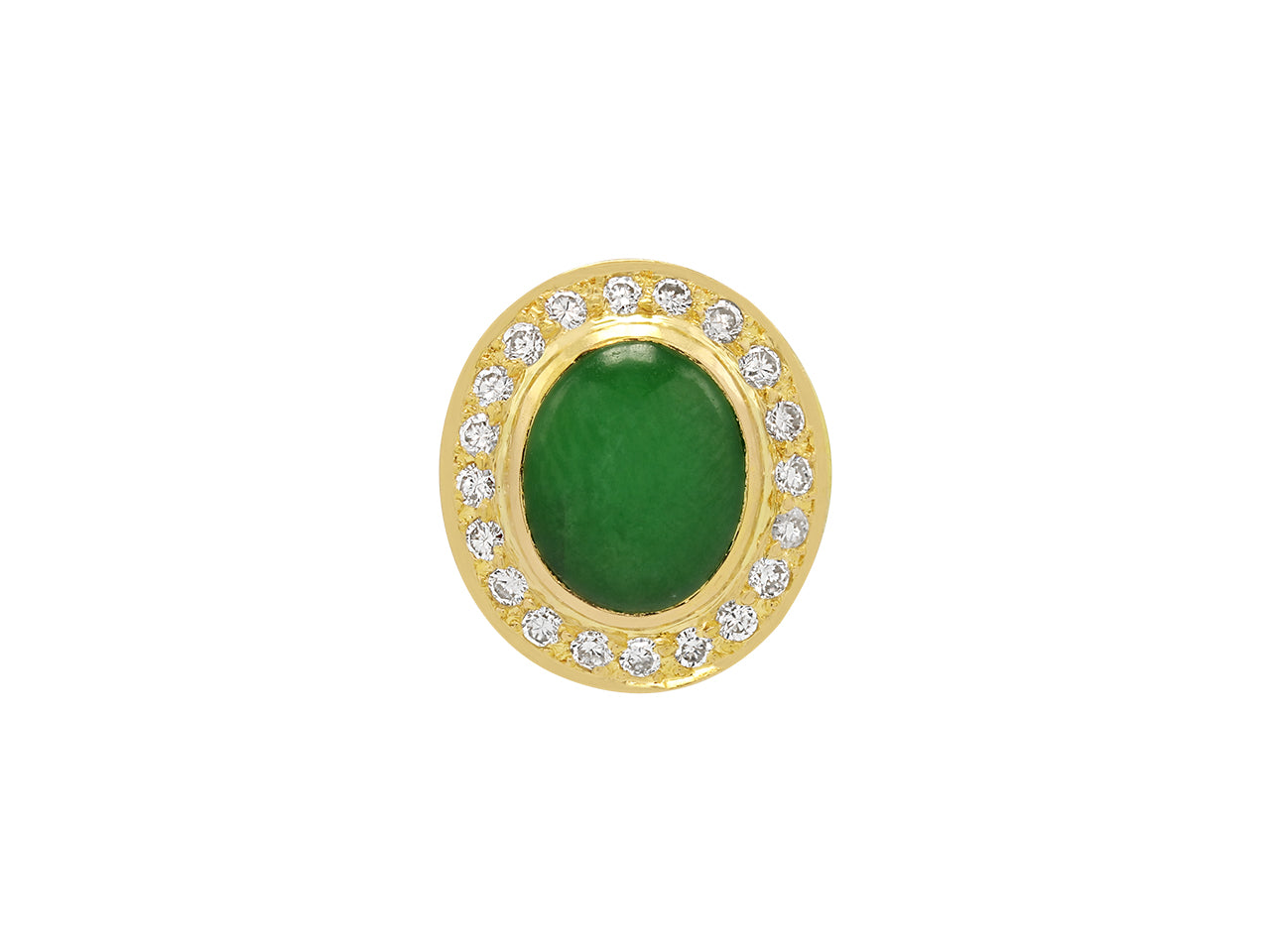 Jadeite and Diamond Cufflink, Lapel Pin and Tie Bar Set in 18K