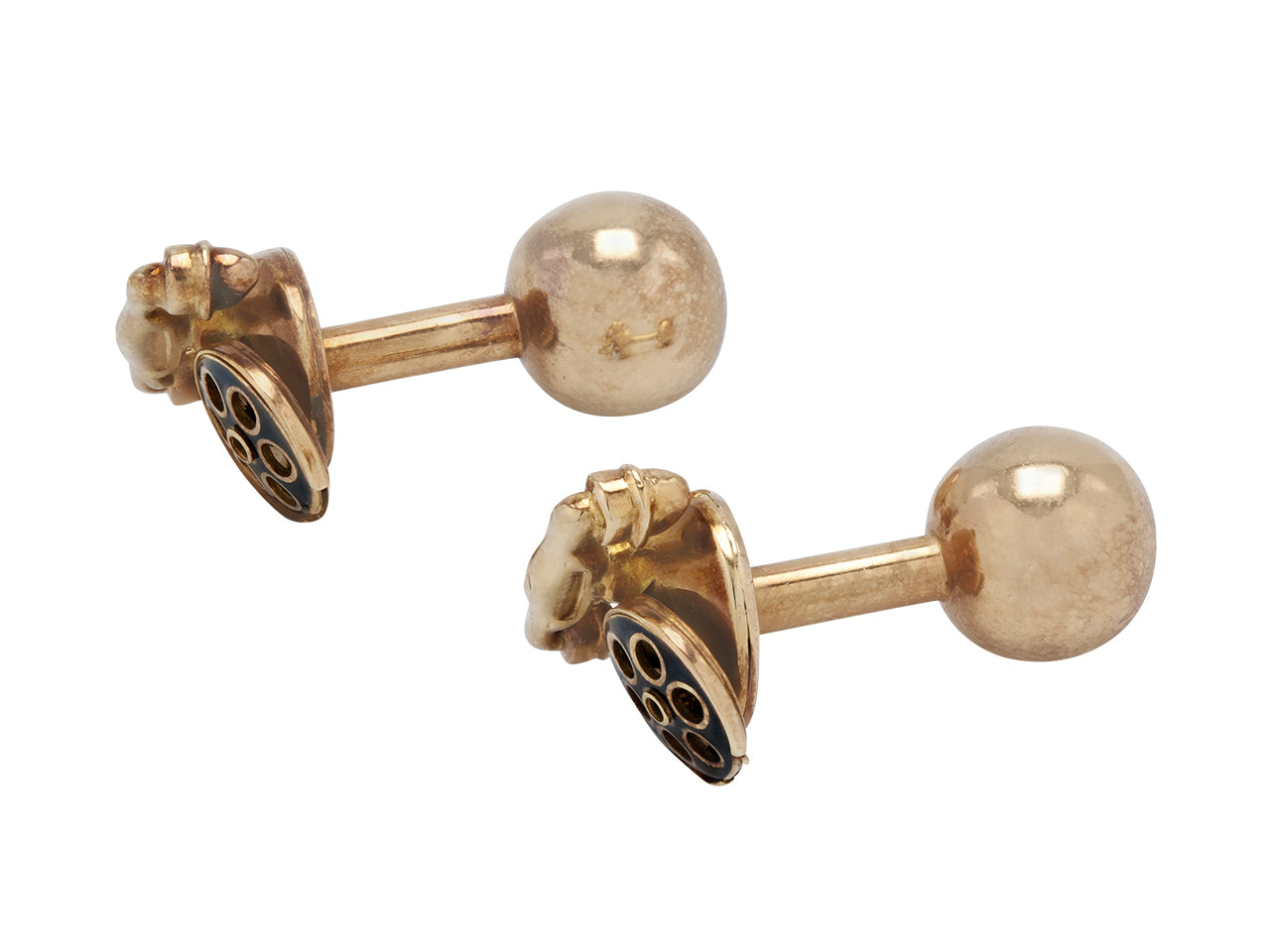 Mid-Century Rotary Phone Cufflinks in 14K Gold