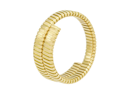 Italian Tubogas Double Coil Bracelet in 18K Gold, by Beladora