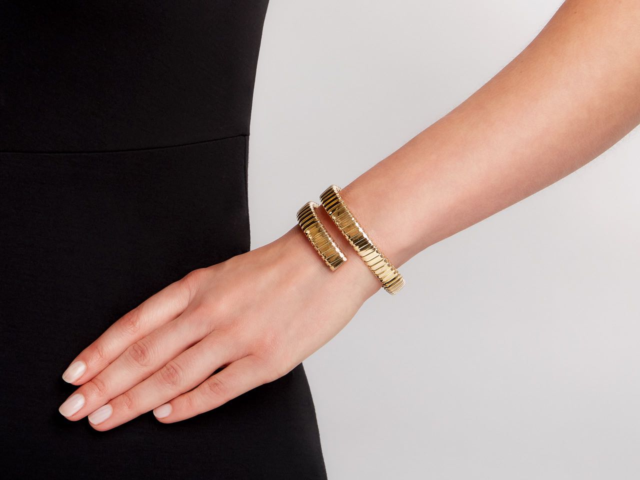 Italian Tubogas Double Coil Bracelet in 18K Gold, by Beladora