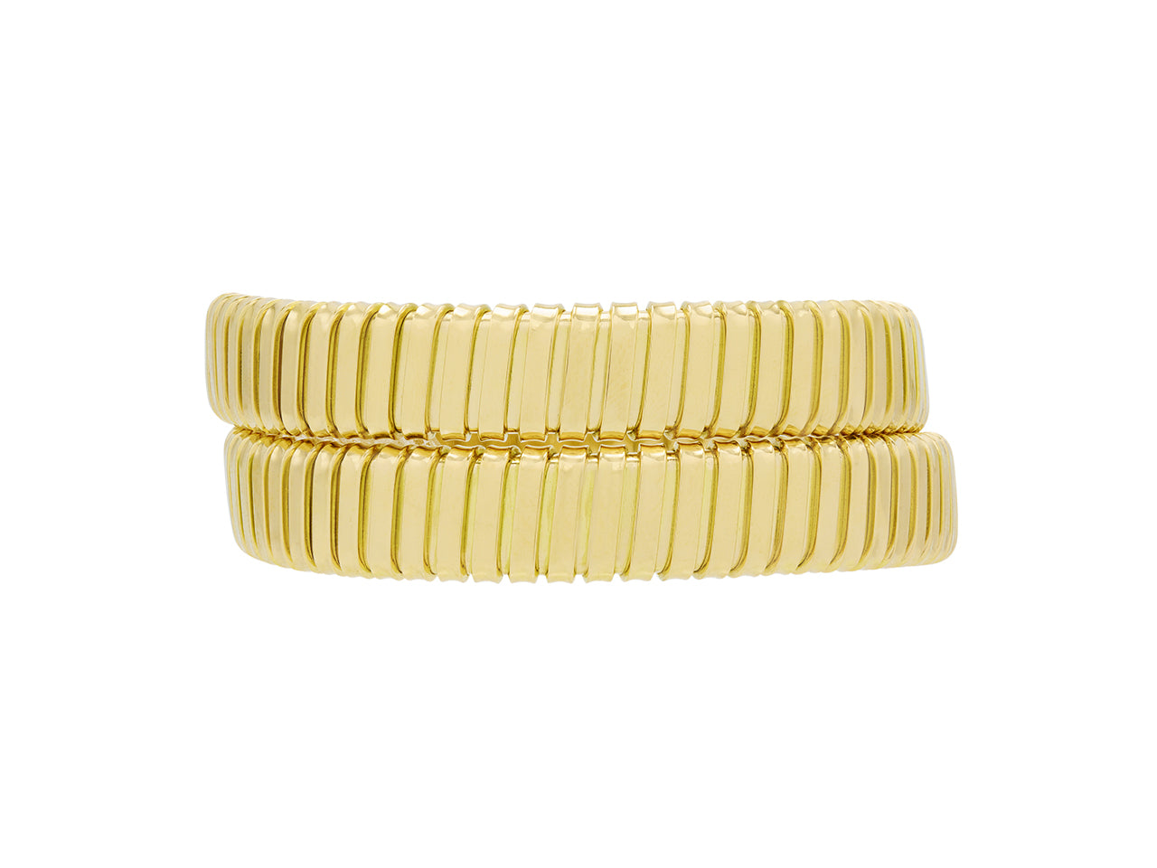 Italian Tubogas Double Coil Bracelet in 18K Gold, by Beladora