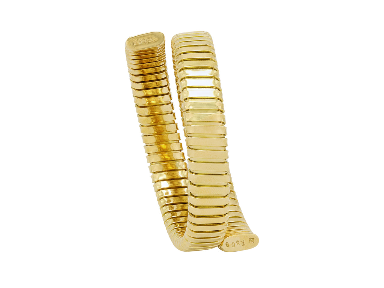 Italian Tubogas Double Coil Bracelet in 18K Gold, by Beladora