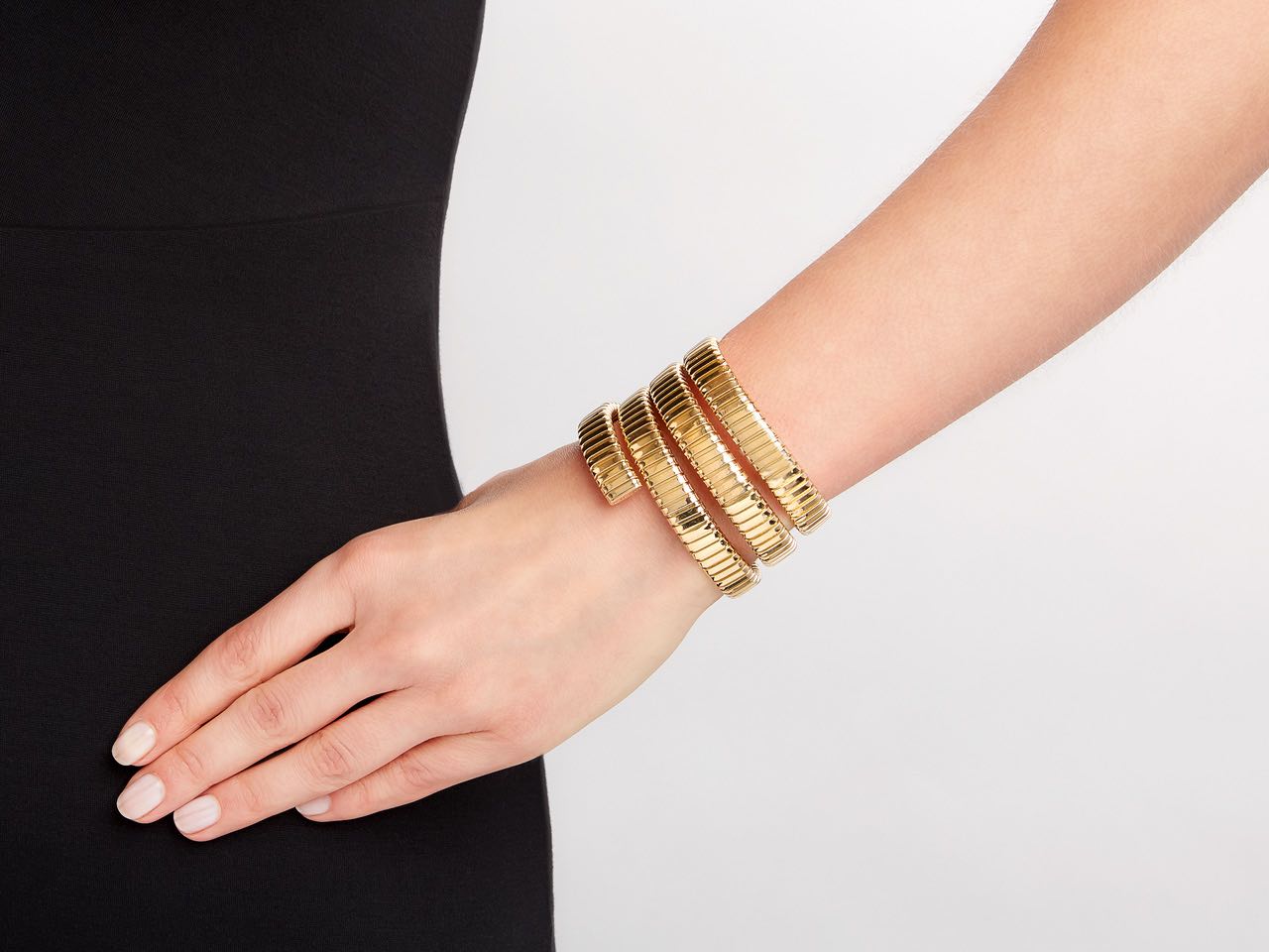 Italian Tubogas Triple Coil Bracelet in 18K, by Beladora