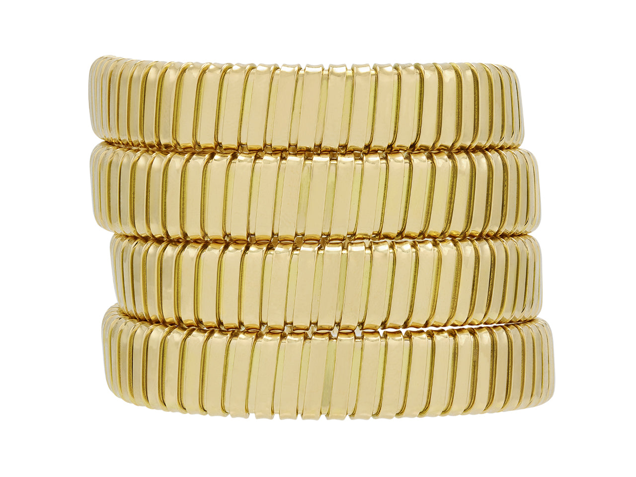 Italian Tubogas Triple Coil Bracelet in 18K, by Beladora