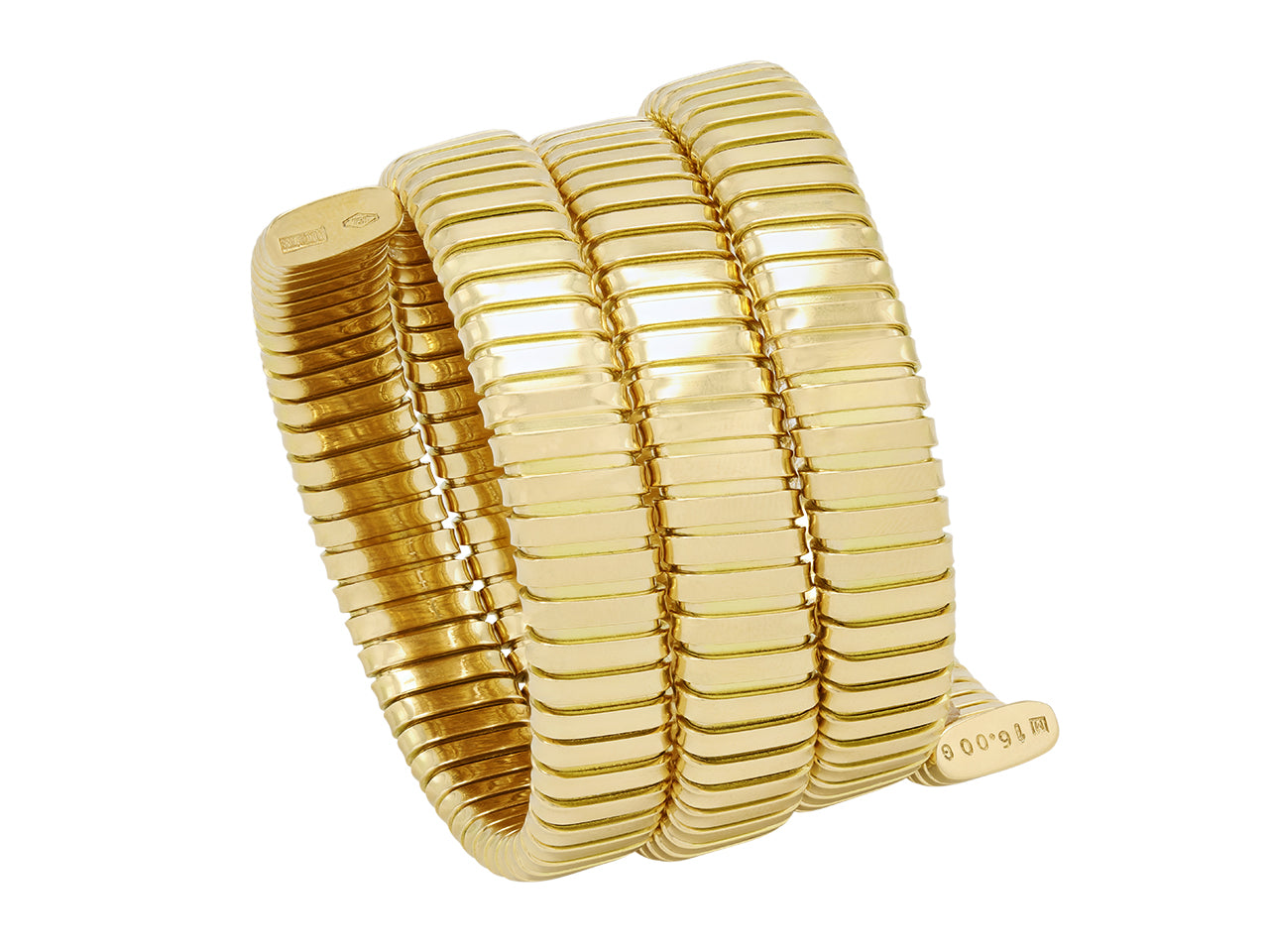 Italian Tubogas Triple Coil Bracelet in 18K, by Beladora