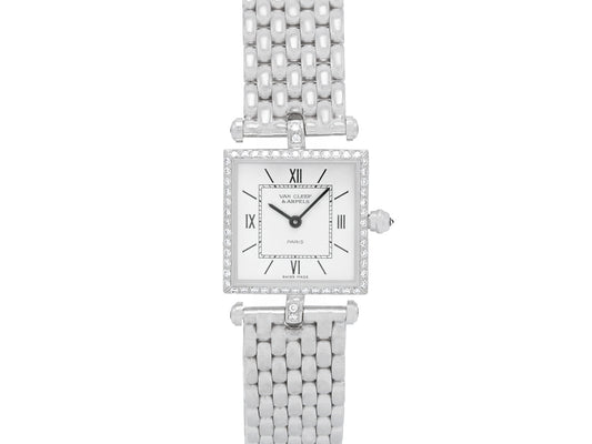 Van Cleef & Arpels 'Classique' Diamond Lady's Watch in 18K White Gold