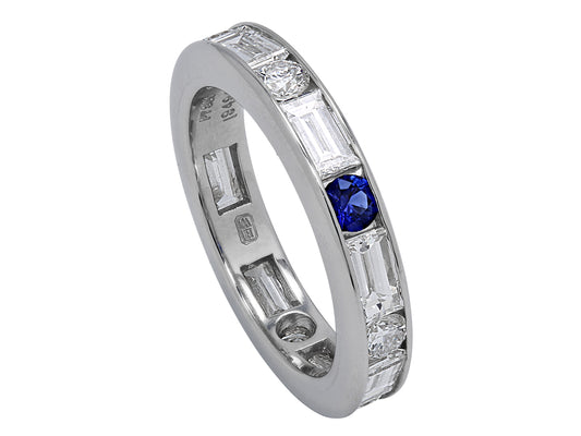 Harry Winston Diamond and Sapphire Eternity Band in Platinum